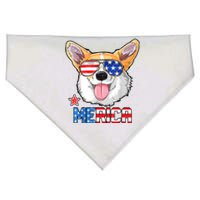 Merica Corgi Dog 4th Of July American Flag USA-Made Doggie Bandana