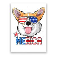 Merica Corgi Dog 4th Of July American Flag Poster