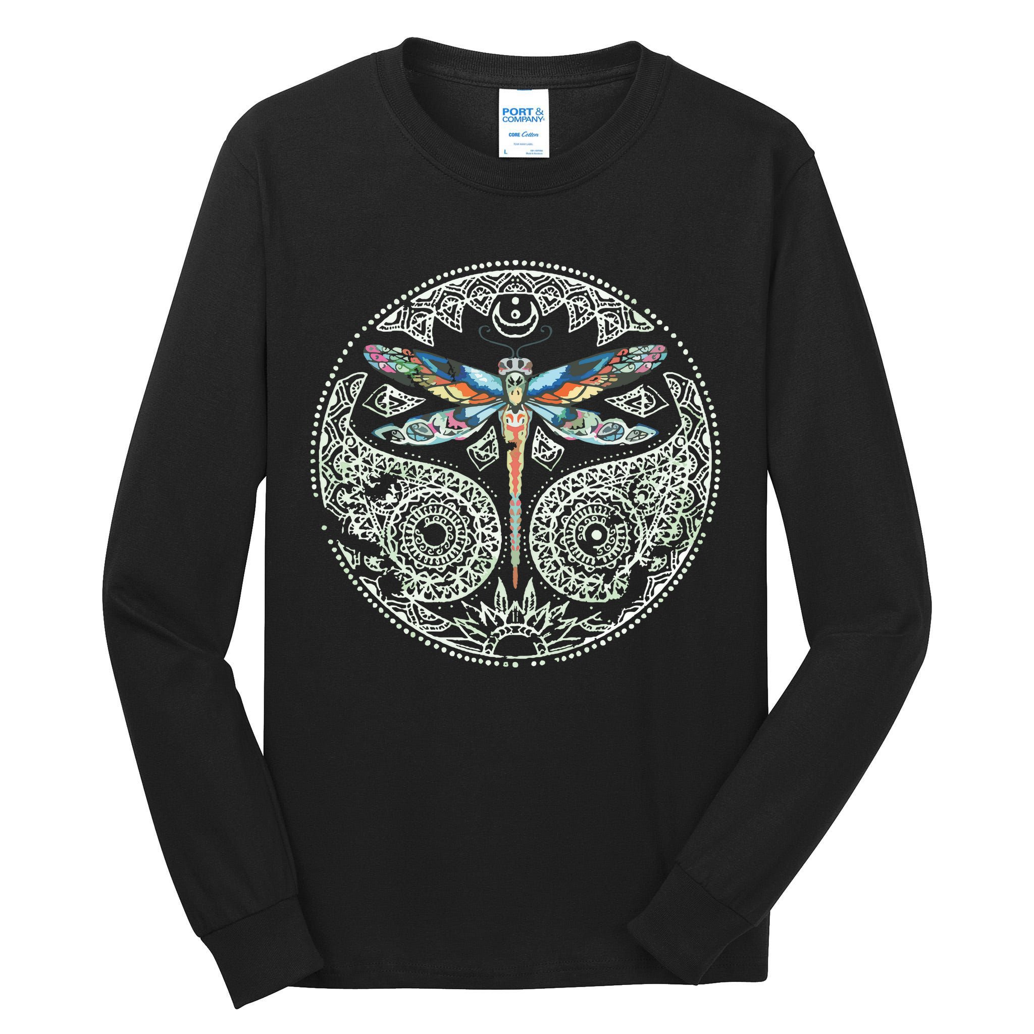 Magical Colorful Dragonfly Tribal Mandala Tall Long Sleeve T-Shirt