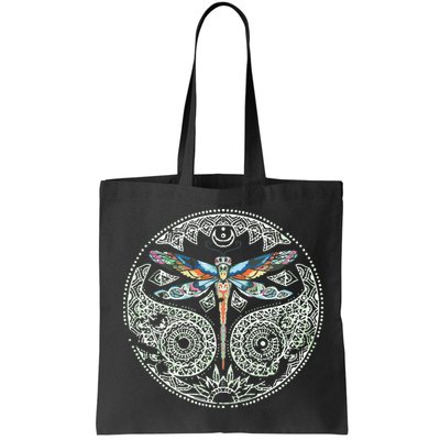Magical Colorful Dragonfly Tribal Mandala Bag