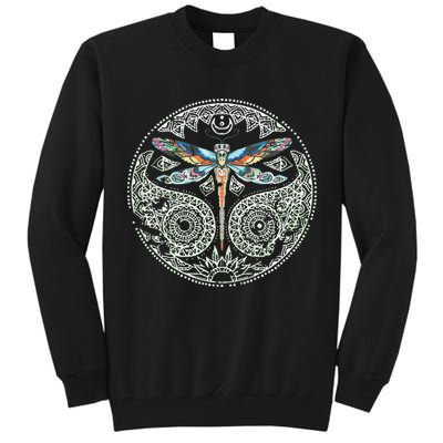 Magical Colorful Dragonfly Tribal Mandala Tall Sweatshirt