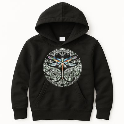 Magical Colorful Dragonfly Tribal Mandala Kids Hoodie