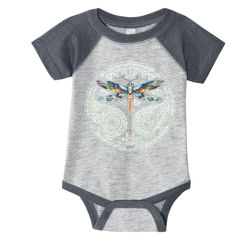 Magical Colorful Dragonfly Tribal Mandala Infant Baby Jersey Bodysuit