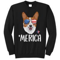 Merica Corgi Dog 4th Of July American Flag Sweatshirt