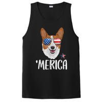 Merica Corgi Dog 4th Of July American Flag PosiCharge Competitor Tank