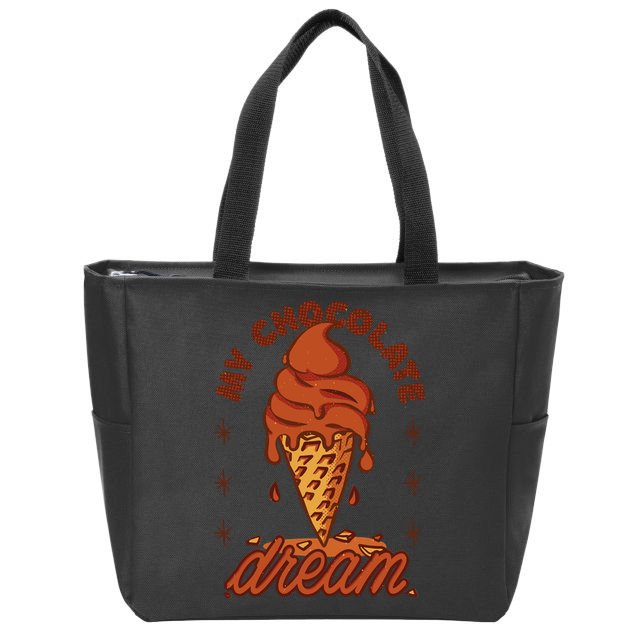 My Chocolate Dream Ice Cream Zip Tote Bag
