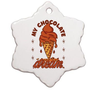 My Chocolate Dream Ice Cream Ceramic Star Ornament