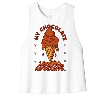 My Chocolate Dream Ice Cream Women's Racerback Cropped Tank