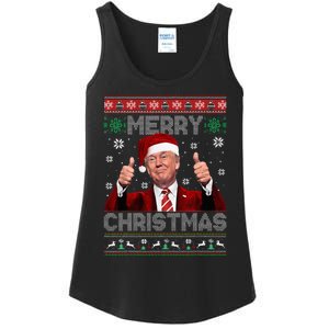 Merry Christmas Donald Trump Santa Family Xmas Ugly Sweater Ladies Essential Tank