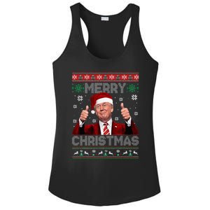 Merry Christmas Donald Trump Santa Family Xmas Ugly Sweater Ladies PosiCharge Competitor Racerback Tank