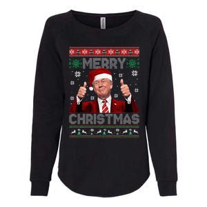 Merry Christmas Donald Trump Santa Family Xmas Ugly Sweater Womens California Wash Sweatshirt