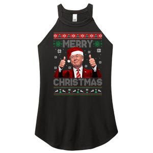 Merry Christmas Donald Trump Santa Family Xmas Ugly Sweater Women's Perfect Tri Rocker Tank