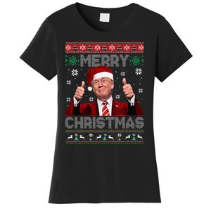 Merry Christmas Donald Trump Santa Family Xmas Ugly Sweater Women's T-Shirt