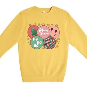 Merry Christmas Disco Ball Ho Ho Ho Premium Crewneck Sweatshirt