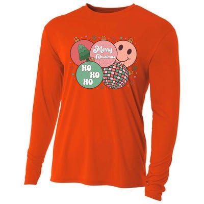 Merry Christmas Disco Ball Ho Ho Ho Cooling Performance Long Sleeve Crew