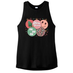 Merry Christmas Disco Ball Ho Ho Ho Ladies PosiCharge Tri-Blend Wicking Tank