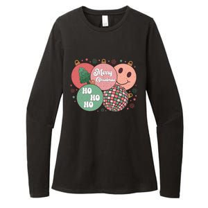 Merry Christmas Disco Ball Ho Ho Ho Womens CVC Long Sleeve Shirt