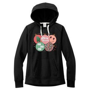 Merry Christmas Disco Ball Ho Ho Ho Women's Fleece Hoodie