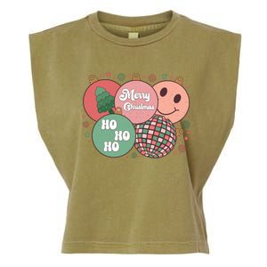 Merry Christmas Disco Ball Ho Ho Ho Garment-Dyed Women's Muscle Tee