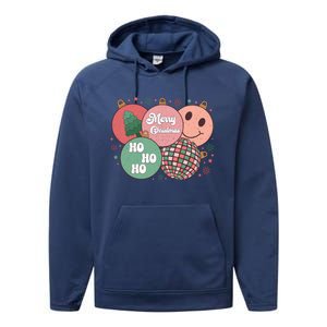 Merry Christmas Disco Ball Ho Ho Ho Performance Fleece Hoodie