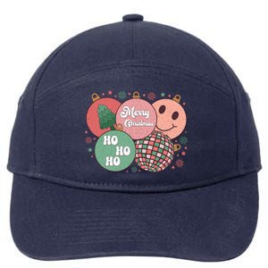 Merry Christmas Disco Ball Ho Ho Ho 7-Panel Snapback Hat