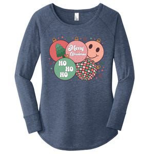 Merry Christmas Disco Ball Ho Ho Ho Women's Perfect Tri Tunic Long Sleeve Shirt