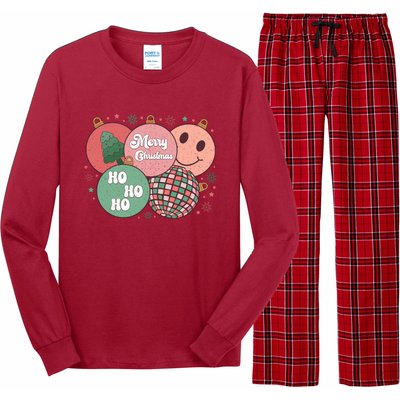 Merry Christmas Disco Ball Ho Ho Ho Long Sleeve Pajama Set