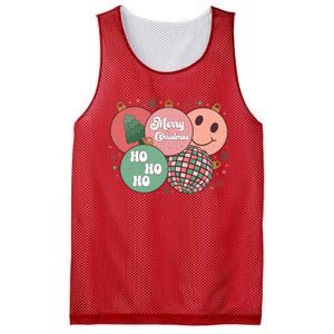 Merry Christmas Disco Ball Ho Ho Ho Mesh Reversible Basketball Jersey Tank