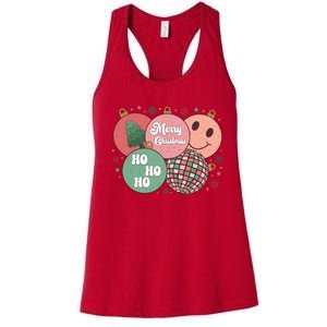 Merry Christmas Disco Ball Ho Ho Ho Women's Racerback Tank