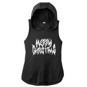 Merry Christmas. Death Metal Black Metal Funny Goth Xmas Ladies PosiCharge Tri-Blend Wicking Draft Hoodie Tank