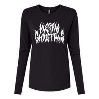 Merry Christmas. Death Metal Black Metal Funny Goth Xmas Womens Cotton Relaxed Long Sleeve T-Shirt