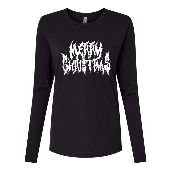 Merry Christmas. Death Metal Black Metal Funny Goth Xmas Womens Cotton Relaxed Long Sleeve T-Shirt