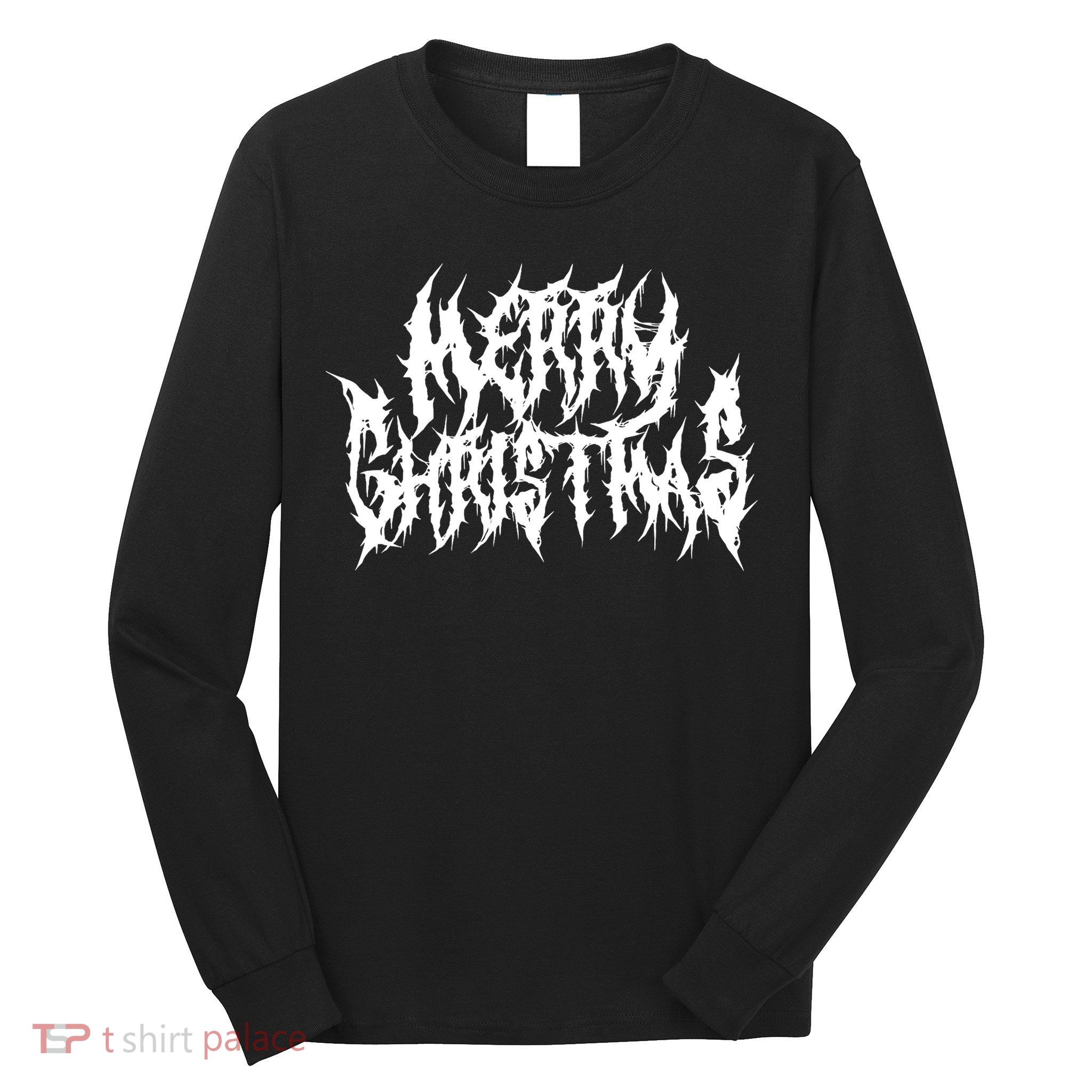 Merry Christmas. Death Metal Black Metal Funny Goth Xmas Long Sleeve Shirt