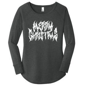 Merry Christmas. Death Metal Black Metal Funny Goth Xmas Women's Perfect Tri Tunic Long Sleeve Shirt