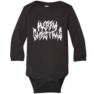 Merry Christmas. Death Metal Black Metal Funny Goth Xmas Baby Long Sleeve Bodysuit