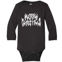 Merry Christmas. Death Metal Black Metal Funny Goth Xmas Baby Long Sleeve Bodysuit