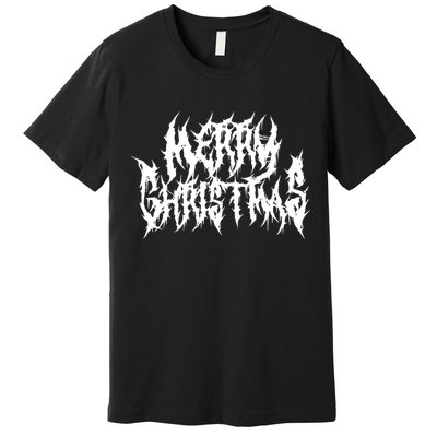 Merry Christmas. Death Metal Black Metal Funny Goth Xmas Premium T-Shirt