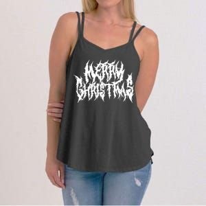 Merry Christmas. Death Metal Black Metal Funny Goth Xmas Women's Strappy Tank