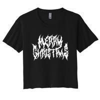 Merry Christmas. Death Metal Black Metal Funny Goth Xmas Women's Crop Top Tee