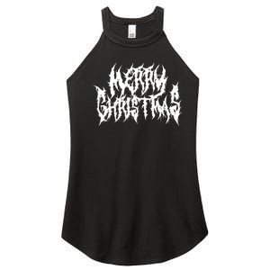 Merry Christmas. Death Metal Black Metal Funny Goth Xmas Women's Perfect Tri Rocker Tank