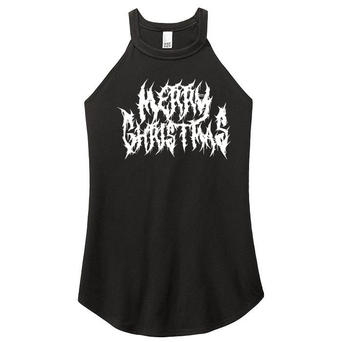 Merry Christmas. Death Metal Black Metal Funny Goth Xmas Women's Perfect Tri Rocker Tank