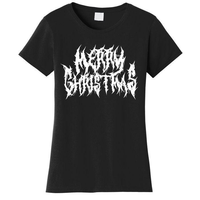 Merry Christmas. Death Metal Black Metal Funny Goth Xmas Women's T-Shirt