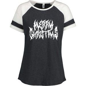 Merry Christmas. Death Metal Black Metal Funny Goth Xmas Enza Ladies Jersey Colorblock Tee