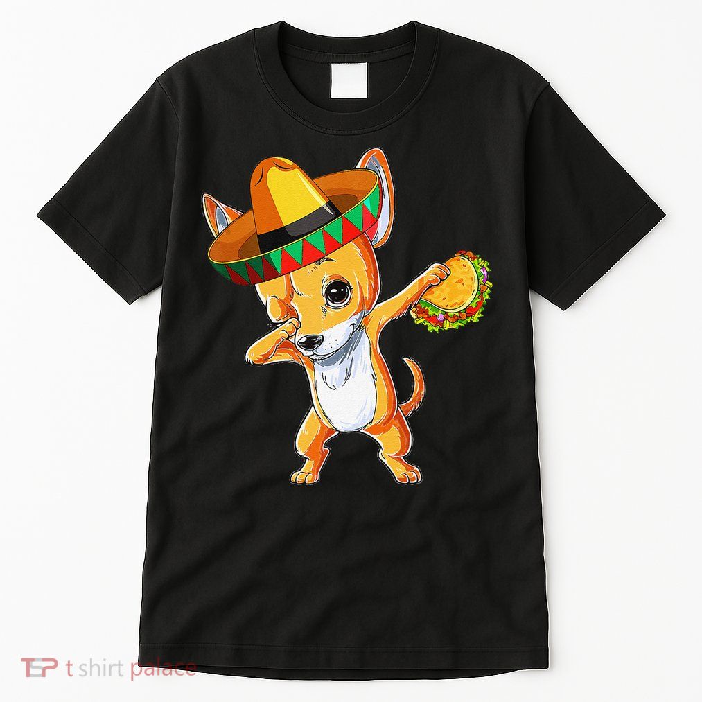 Mexican Chihuahua Dog Dabbing Sombrero Taco Cinco De Mayo Tall T-Shirt