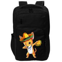 Mexican Chihuahua Dog Dabbing Sombrero Taco Cinco De Mayo Impact Tech Backpack