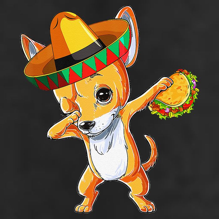 Mexican Chihuahua Dog Dabbing Sombrero Taco Cinco De Mayo Adult Drive Performance Visor