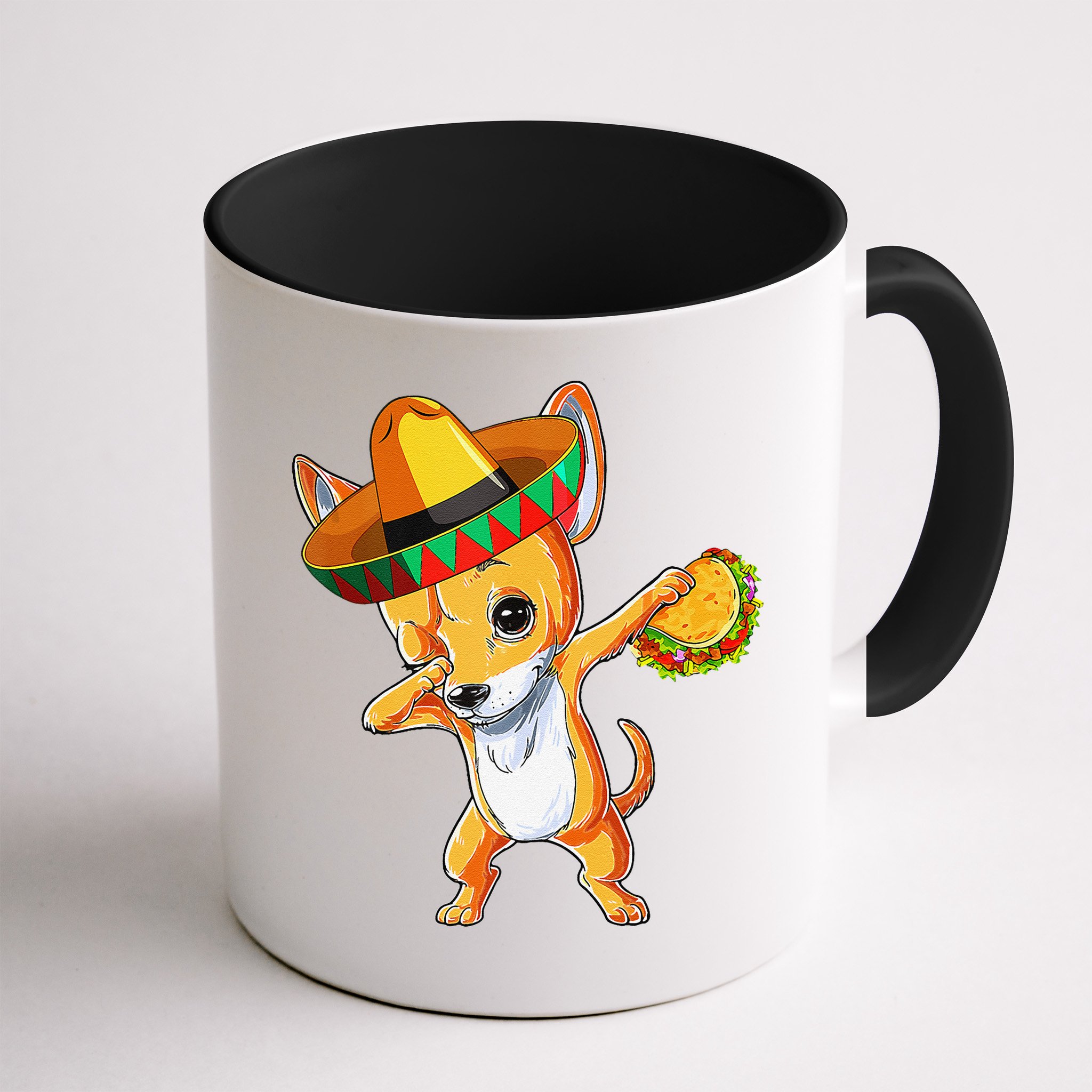 Mexican Chihuahua Dog Dabbing Sombrero Taco Cinco De Mayo Mug