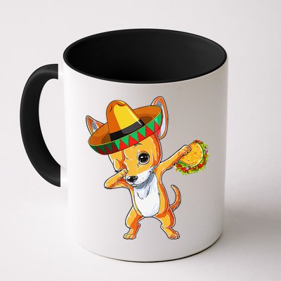 Mexican Chihuahua Dog Dabbing Sombrero Taco Cinco De Mayo Mug