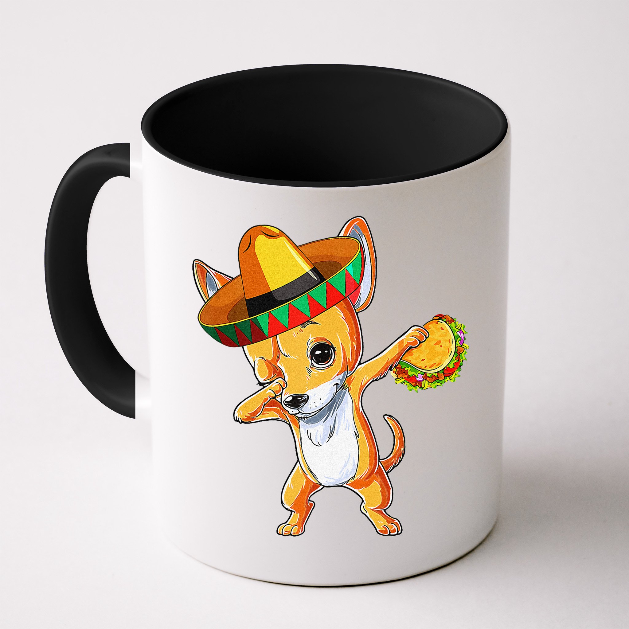 Mexican Chihuahua Dog Dabbing Sombrero Taco Cinco De Mayo Mug