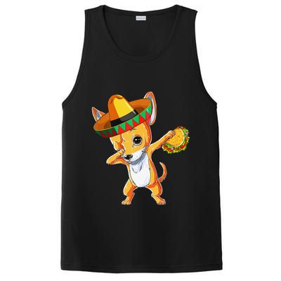 Mexican Chihuahua Dog Dabbing Sombrero Taco Cinco De Mayo PosiCharge Competitor Tank